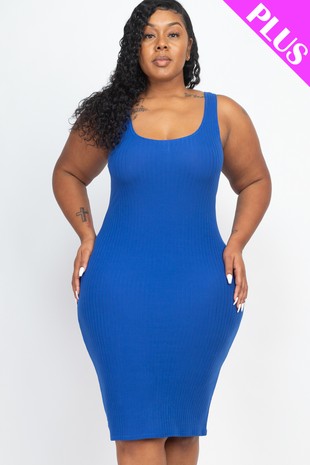 PLUS SIZE BACK SLIT BODYCON