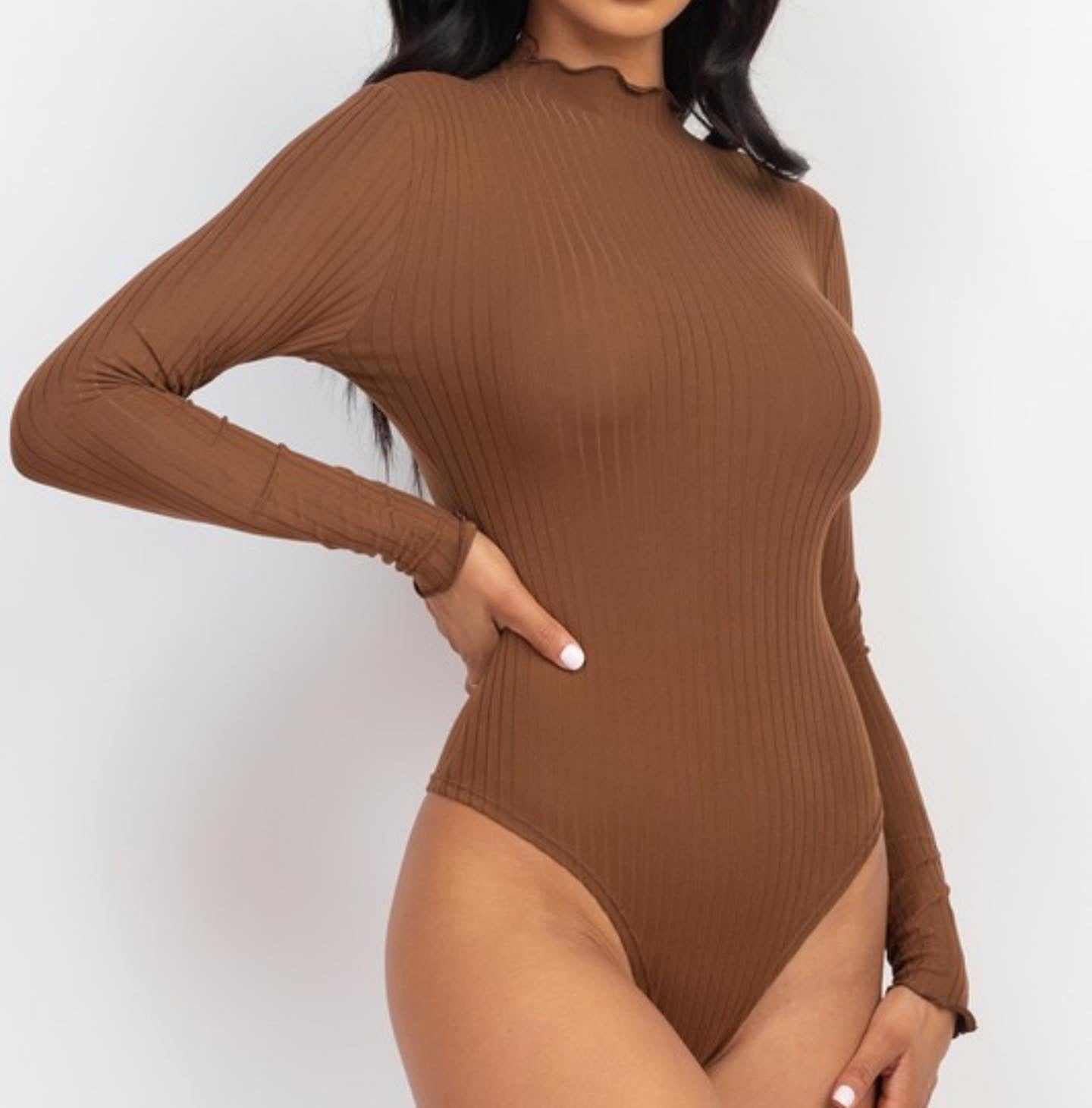 Chocolate Ribbed Bodysuit