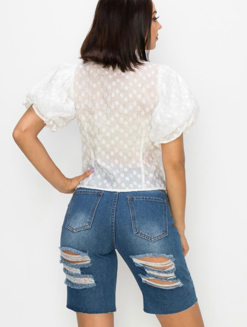 Jacquard Dot Top