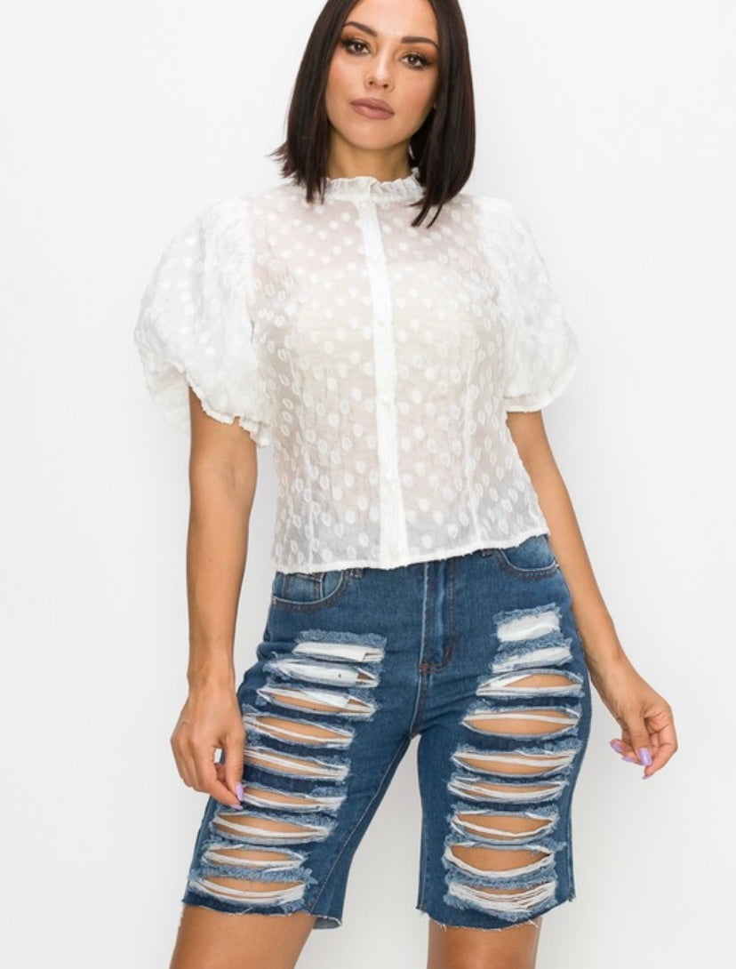 Jacquard Dot Top