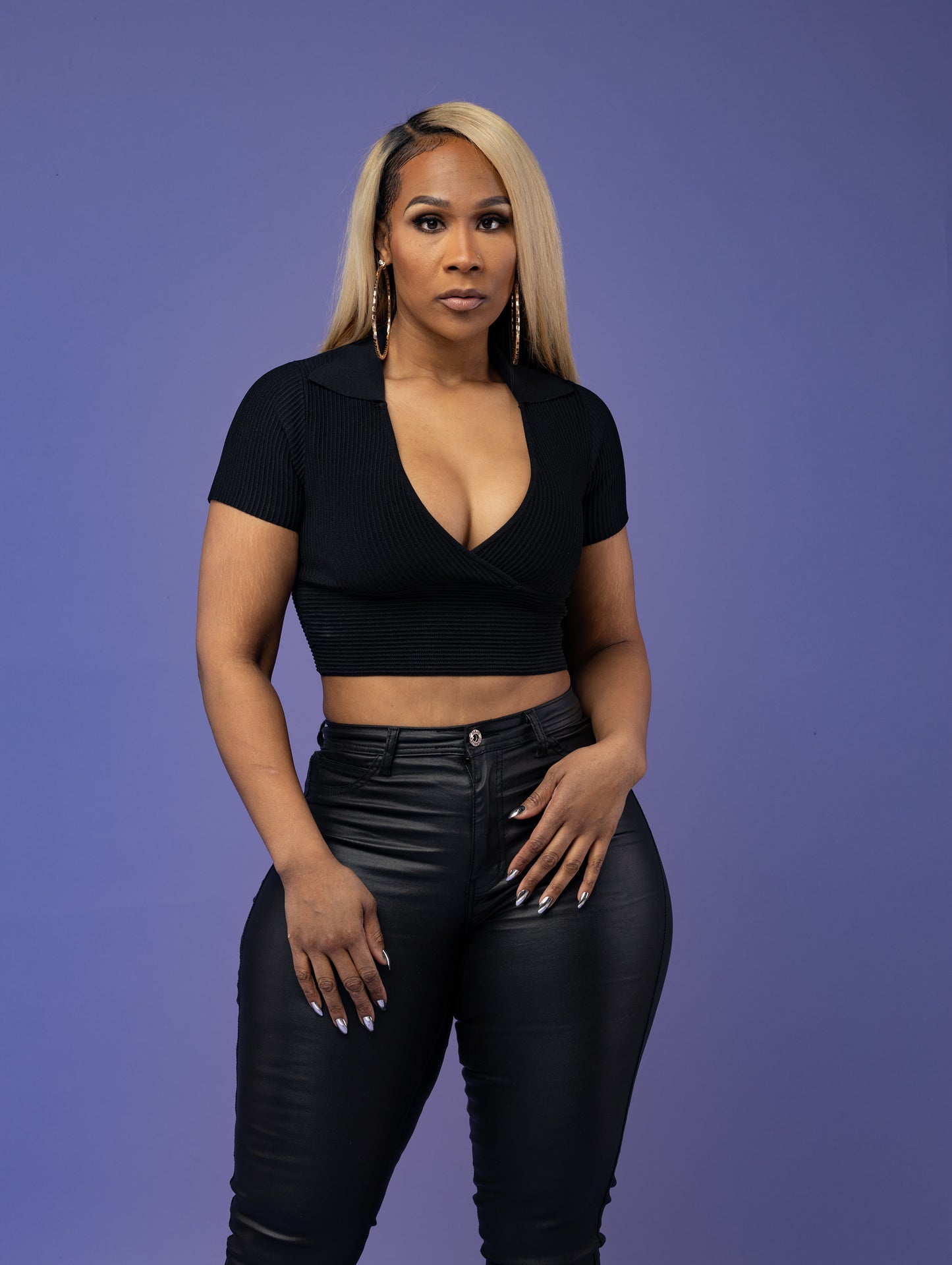 COATED BRAZILIAN JEANS - BLACK