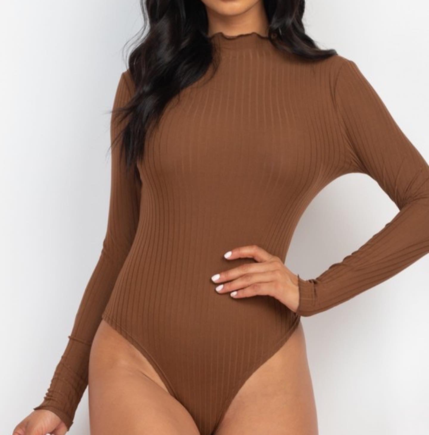 Chocolate Ribbed Bodysuit