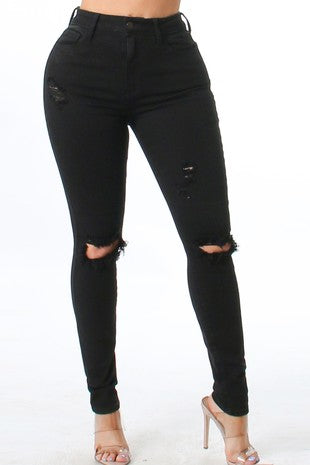 Jordan Distressed Black Denim