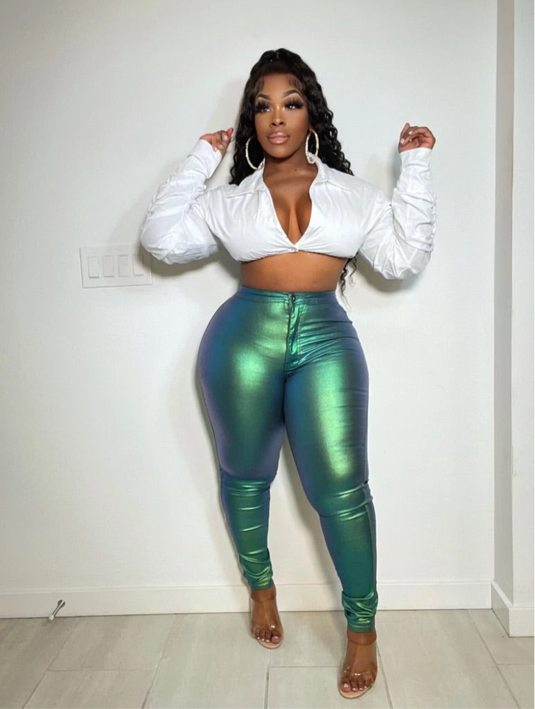 PREORDER Green Metallic Highwaist