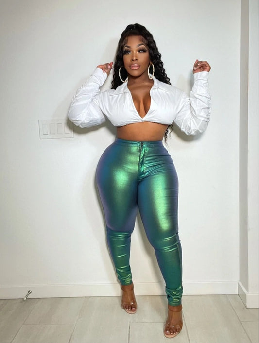 PREORDER Green Metallic Highwaist
