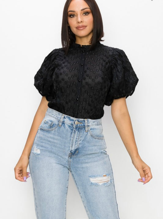 Jacquard Dot Top