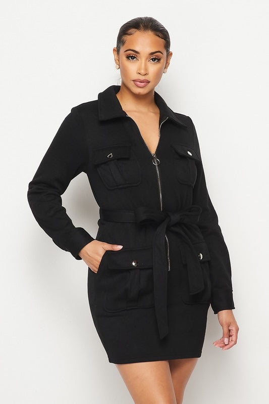 Sarabi Zip Front Cargo Dress