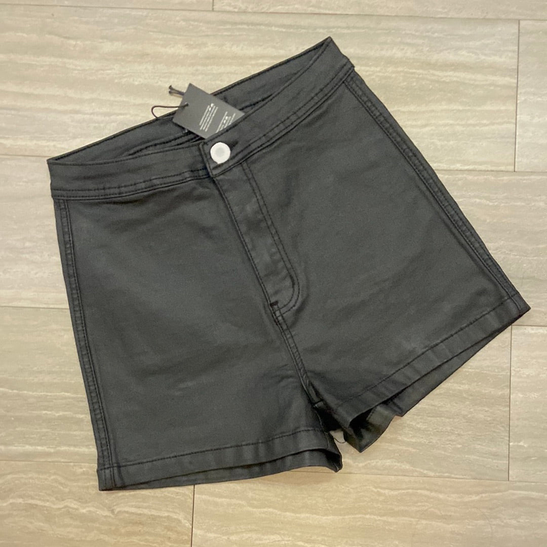 Vegan leather shorts