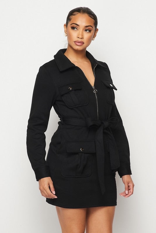 Sarabi Zip Front Cargo Dress
