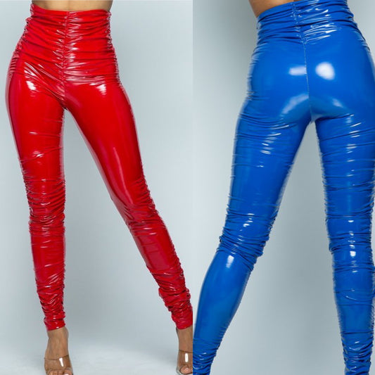 Fire Latex Pants | Blue