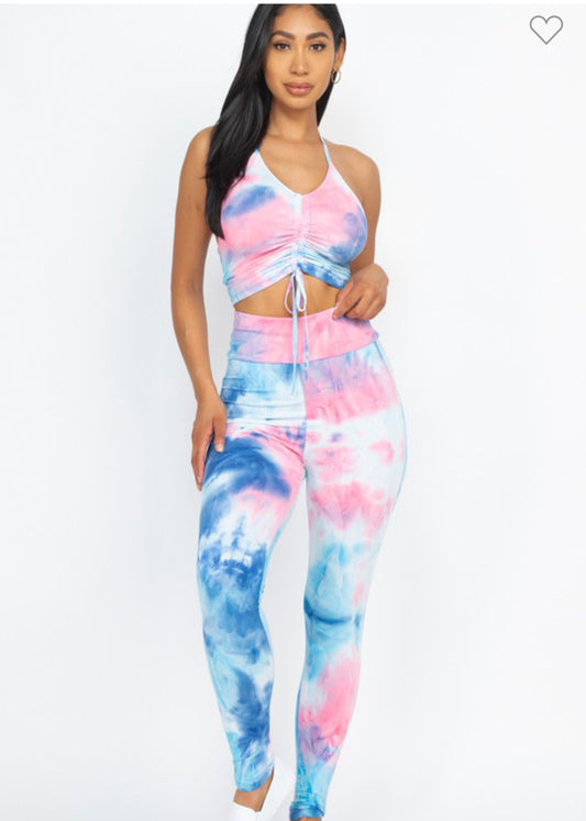 Marble Crop Top & Legging set